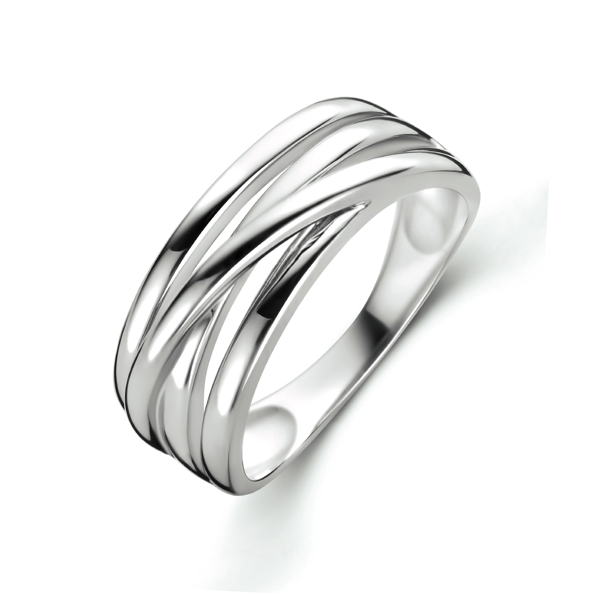 Gerhodineerd 925 zilveren ring met een breedte van 8mm.
