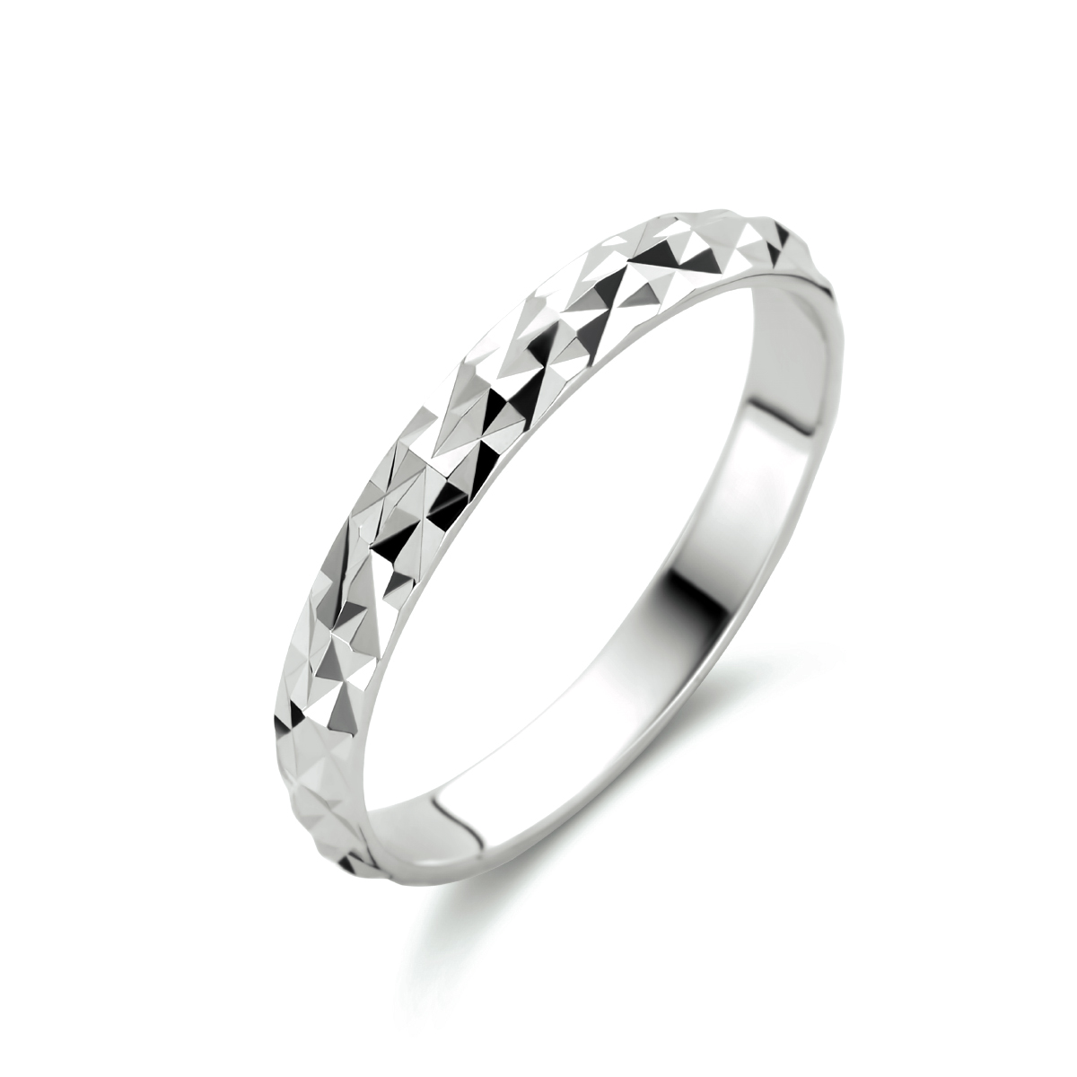 Gerhodineerd 925 zilveren ring met een breedte van 2.5mm.