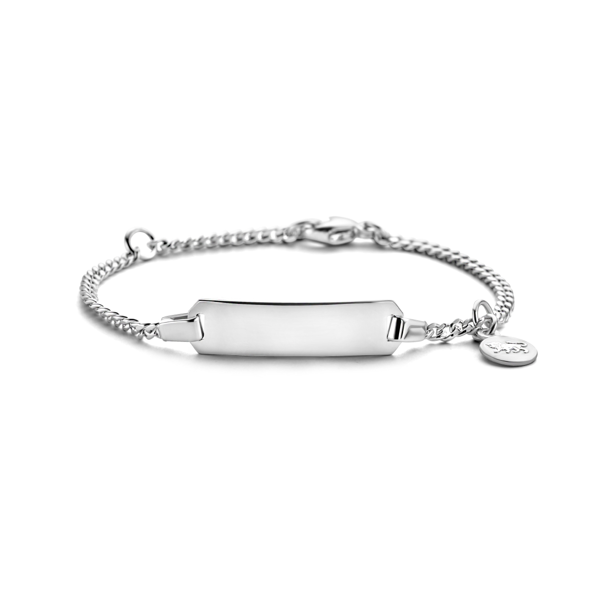 Gerhodineerd 925 zilveren graveerarmband uitgevoerd met een sterrenbeeld hanger en een stevige karabijn sluiting. De armband heeft draaglengtes van 11 en 13cm.