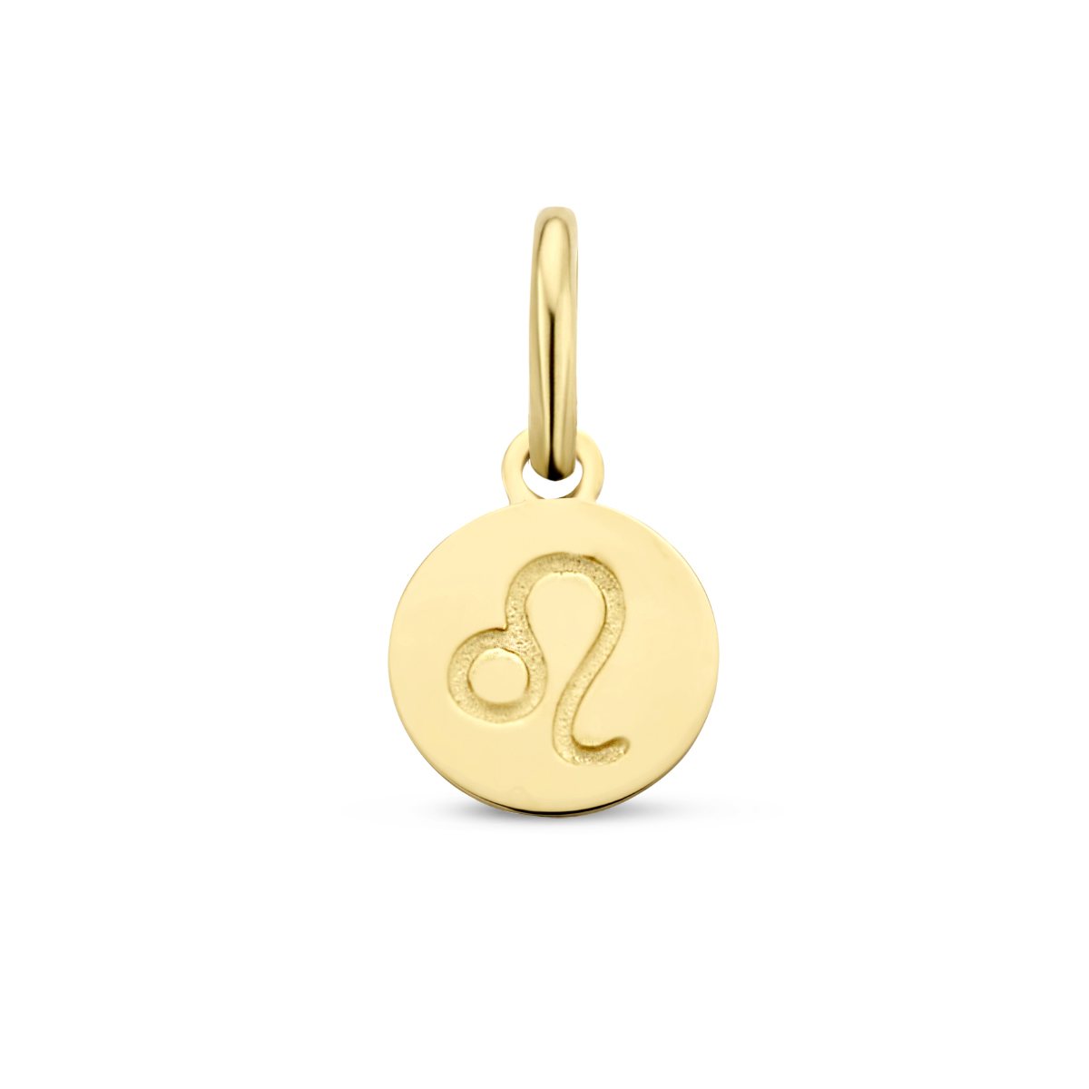 14k Geelgouden hanger uitgevoerd met een sterrenbeeld. De hanger heeft een totale hoogte van 1.2cm en een diameter van 6mm.