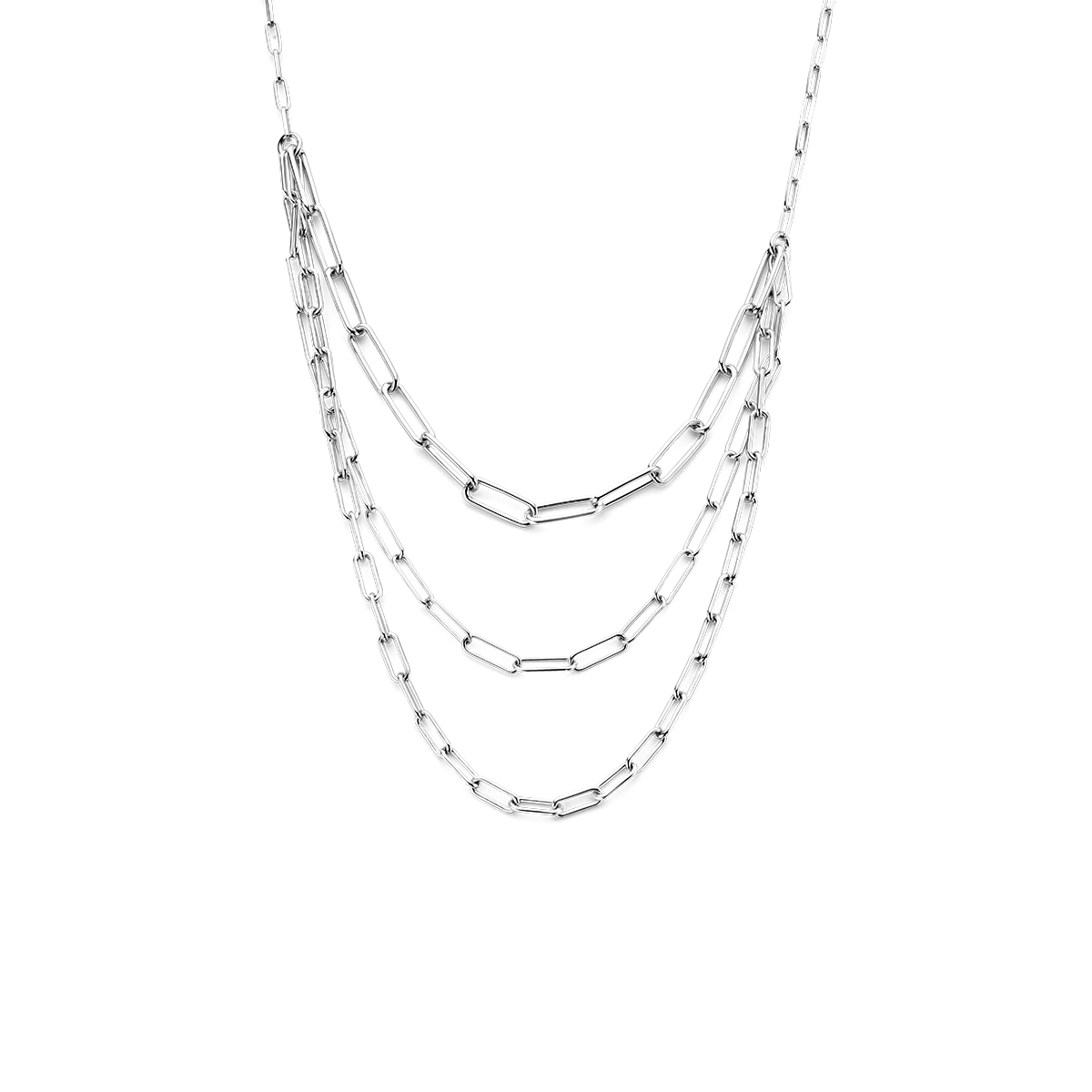 Gerhodineerd 925 zilveren collier met een schakelbreedte van 3.7mm en een karabijn sluiting. Het collier heeft een draaglengte van 40cm en een extensie van 4cm.