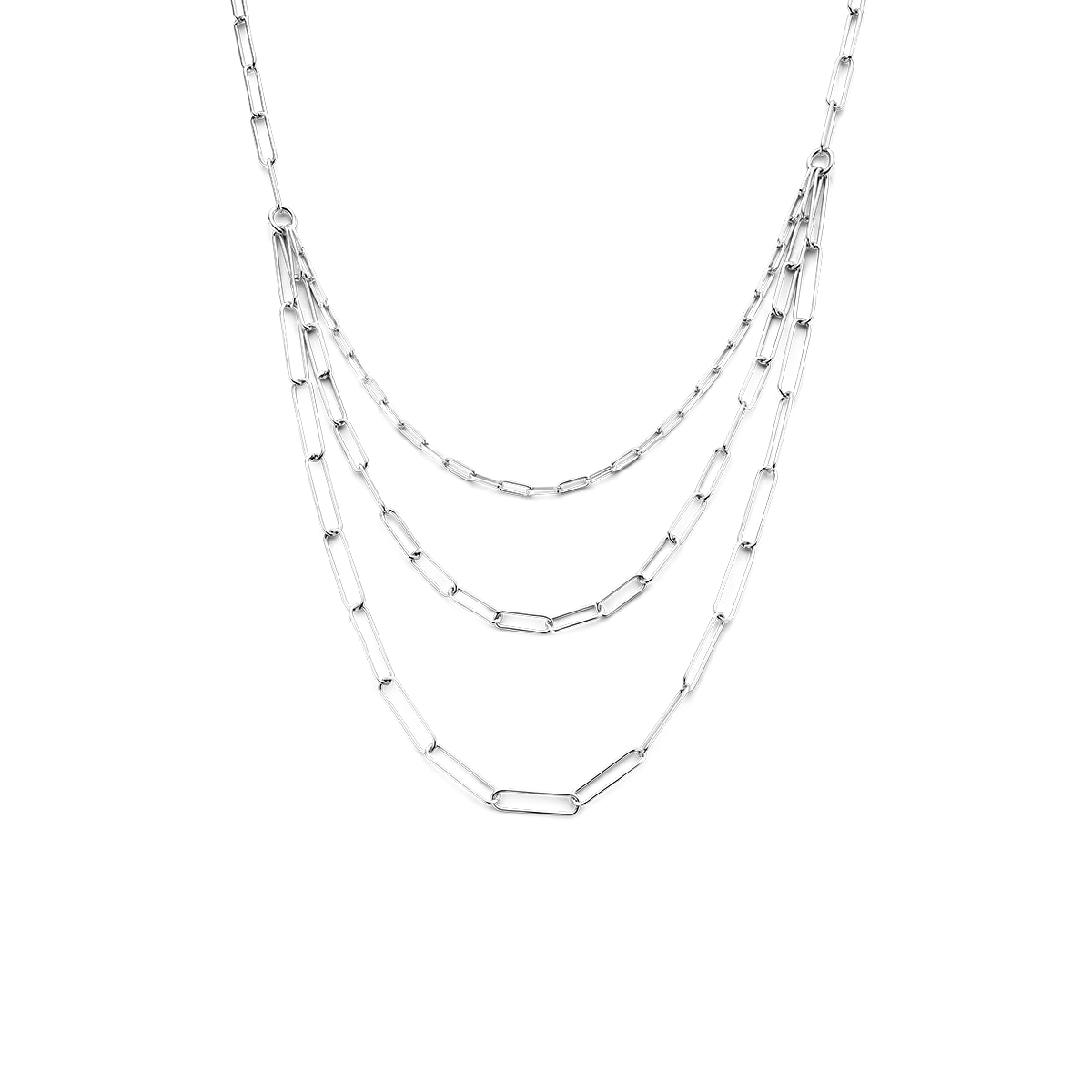 Gerhodineerd 925 zilveren collier met een schakelbreedte van 4mm en een karabijn sluiting. Het collier heeft een draaglengte van 42cm en een extensie van 5cm.