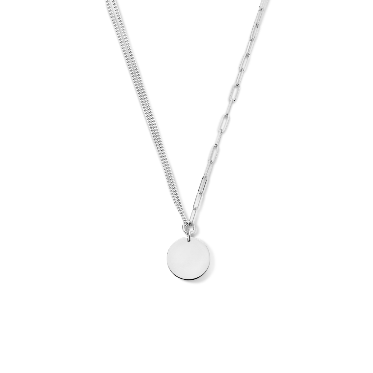 Gerhodineerd 925 zilveren collier met een gourmette en paperclip schakel van 2.5mm. Het collier heeft een draaglengte van 42cm met een extensie van 3cm en een karabijn sluiting.