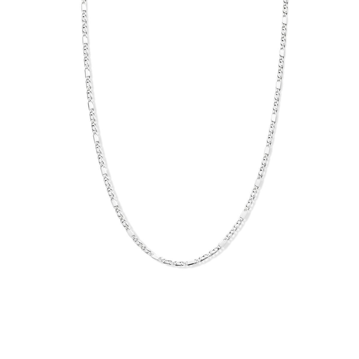 Gerhodineerd 925 zilveren valkenoog collier met een schakelbreedte van 2.7mm en een karabijn sluiting. Het collier heeft een draaglengte van 41cm met extensie van 4cm.