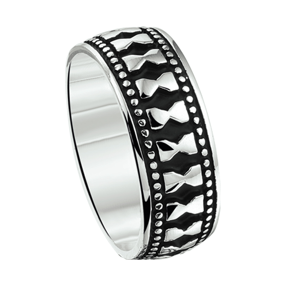 Gerhodineerd 925 zilveren ring.