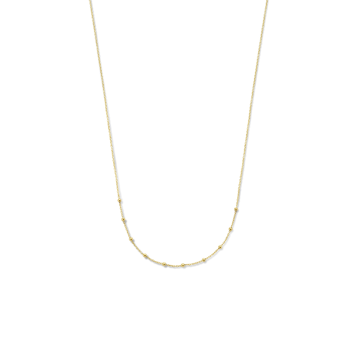 <collier uitgevoerd met bolletjes van 2.0mm en een karabijn sluiting. 