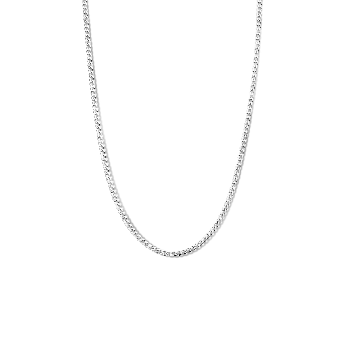 Gerhodineerd 925 zilveren gourmette collier met een schakelbreedte van 3mm en een karabijn sluiting. Het collier heeft een draaglengte van 41cm met extensie van 4cm.