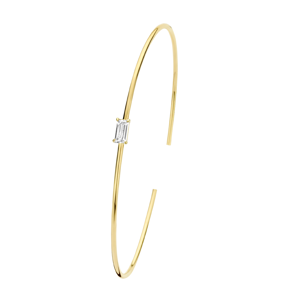 14k Geelgouden armband spang uitgevoerd met zirkonia.