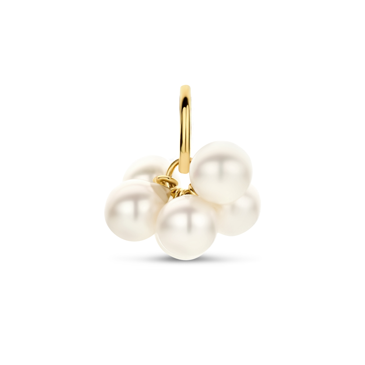 14k Geelgouden hanger uitgevoerd met zoetwaterparels van 4,0mm.