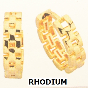 Gerhodineerd 925 zilveren klapoorringen met een schakelmotief. De oorringen hebben een diameter van 13mm.