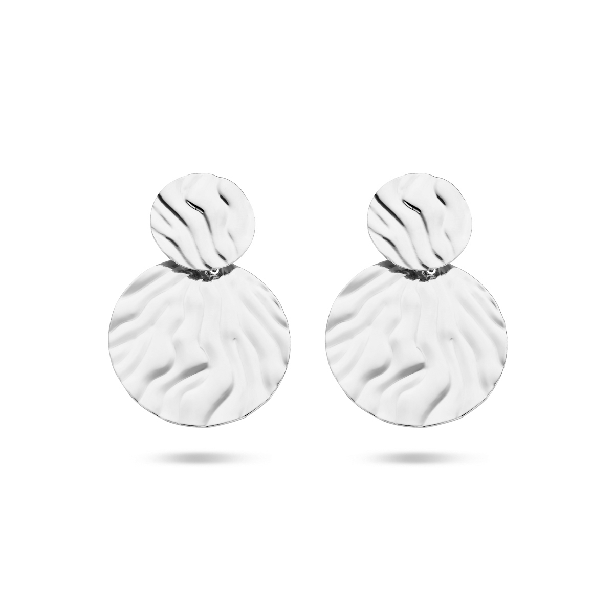 Gerhodineerd 925 zilveren oorhangers met 2 rondjes. De oorhangers hebben een totale hoogte van 40mm.