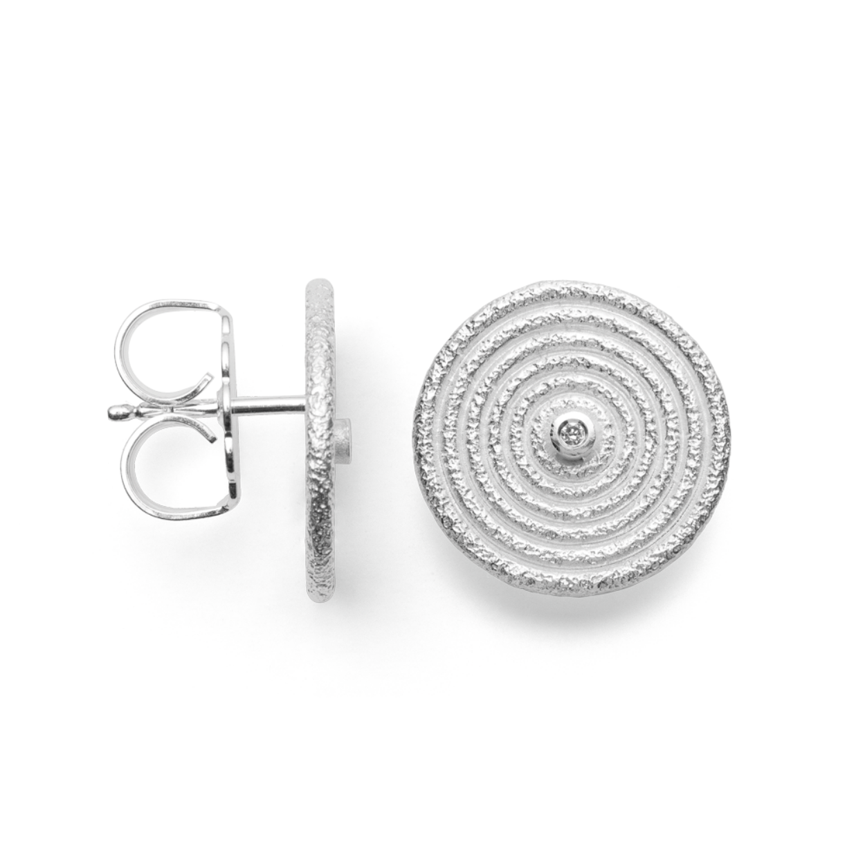 zilveren oorstekers 0.02 crt diamant