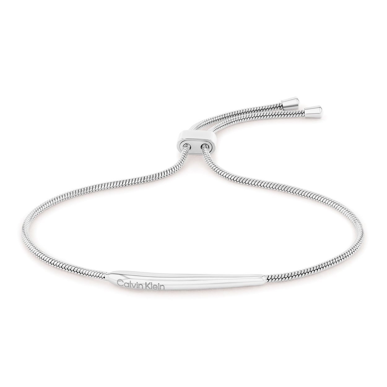 Calvin Klein CJ35000341 Dames Armband Staal 
Deze stalen dames armband van Calvin Klein met nr CJ35000341 heeft een strakke uitstraling. De zilverkleurige armband is glimmend en heeft een gravure van het merk op het aparte tussenstuk, dat de vorm heeft van een langwerpige druppel. De armband heeft een fijne slangschakel en is op alle lengtes te dragen door een tonnetjes sluiting met rubbere ring. De totale lengte is 18,5cm. Leuk te combineren met andere sieraden uit de serie van Calvin Klein.

OVER CALVIN KLEIN
Calvin Klein is een wereldwijd lifestylemerk dat gewaagde, vooruitstrevende idealen en een verleidelijke, vaak minimalistische, esthetiek nastreeft. Calvin Klein werd groot in de jaren 70 door haar mode- en merkjeans collecties. In de jaren 80 lanceerde Calvin Klein haar spraakmakende ondergoed dat uitdrukkelijk van logo ’s voorzien was. Vanwege het grote succes is het merk ook succesvol uitgerold in Accessoires, Parfums, Home, Brillen, Golf, Horloges en Sieraden.
Sinds de oprichting in 1968 door Calvin Klein, heeft het merk haar reputatie opgebouwd als leider in de Amerikaanse mode, dankzij een cleane esthetiek en innovatieve ontwerpen. Calvin Klein wil haar publiek verleiden en inspireren door middel van provocerende beelden en opvallende ontwerpen die prikkelen. 

SPECIFICATIES:
- Stalen dames armband
- Totale lengte 18,5cm
- Zilverkleurig
- Glimmend