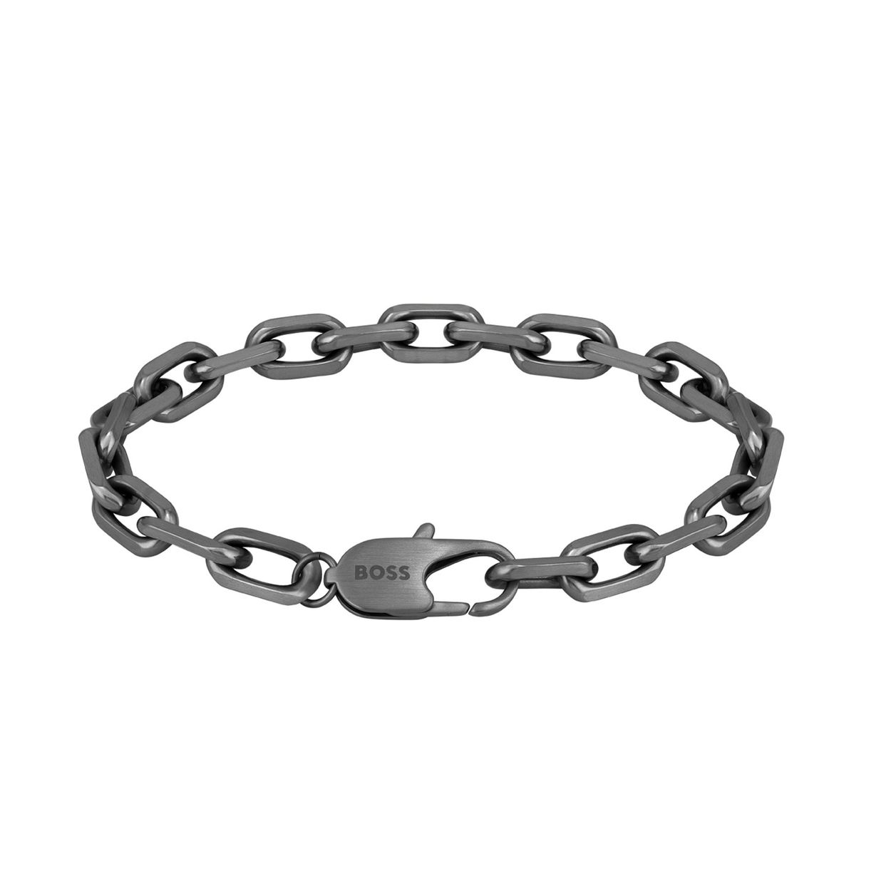BOSS JEWELS HBJ1580502M KANE Mannen Armband 19,5cm
Deze armband van BOSS uit de KANE serie met artikelnr. HBJ1580502M is een stoer sieraad voor de BOSS klant. De stalen grijskleurige schakelarmband heeft grove opengewerkte ovalen schakels en sluit met een karabijnsluiting. Op de sluiting staat het BOSS logo gegraveerd. De armband heeft een lengte van 19,5cm en is goed te combineren met andere sieraden van BOSS. 

Het merk:
HUGO BOSS is afgestemd op levensstijlen waar het gaat om kwaliteit en precisie. Het wereldwijde fashionlabel is verdeeld in twee merken: BOSS en HUGO. Het merk BOSS biedt geavanceerde, moderne horloges gericht op kwaliteit en design om een onberispelijke look te creÃ«ren â of het nu zakelijk, casual of sportief is. Ontdek de nieuwe horlogecollectie die bewijst dat details echt het verschil maken.

Specificaties:
- Artikelnr: HBJ1580502M
- Schakelarmband
- Materiaal: Staal
- Lengte: 19,5cm
