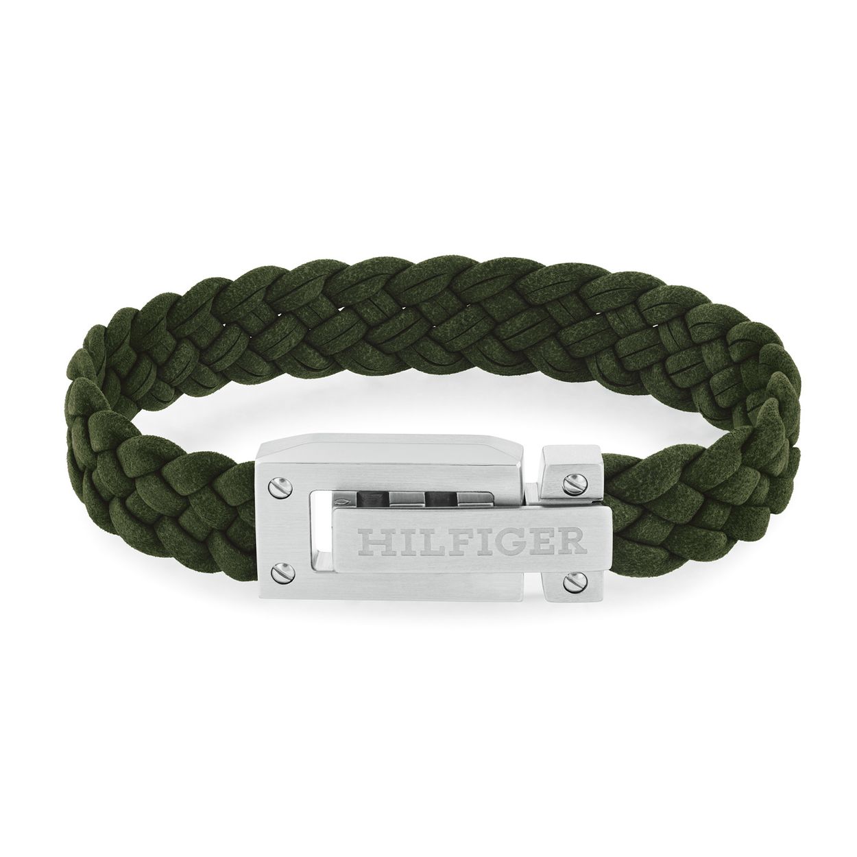 Tommy Hilfiger Jewels TJ2790518 Armband Heren Leer 19cm
Deze armband van Tommy Hilfiger uit de jewelry serie met nr: TJ2790518 is een stoer model. De groene suede gevlochten heren armband heeft een opvallende stalen klapsluiting die met schroefjes aan het leer is vastgezet. Op de sluiting is de naam Hilfiger gegraveerd. De armband is op lengte verstelbaar tot 19cm. Ook leuk te combineren met andere armbanden en sieraden van Tommy Hilfiger.

Het merk:
Tommy Hilfiger is wereldwijd Ã©Ã©n van de grootste designer lifestyle merken en is internationaal bekend om haar classic American cool stijl. De sieraden zijn voor dames en heren met een eigen stijl, die niet bang zijn om dit aan de wereld te laten zien.

Specificaties:
- Artikelnr: TJ2790518
- Groene gevlochten armband
- Materiaal: Suede
- Verstelbare lengte: tot 19cm
- Heren sieraad