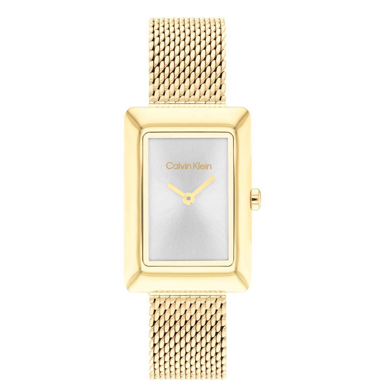 Calvin Klein CK25200396 Dames Staal Horloge 22,5mm 
Dit Calvin Klein dameshorloge met nr CK25200396 is een chique ontwerp. De goudkleurige rechthoekige stalen kast heeft een fijne bolling in de rand, dit geeft het klokje een stijlvol uiterlijk. Op de zilverkleurige sunray wijzerplaat zijn de fijne wijzers mooi zichtbaar en staat de naam Calvin Klein afgedrukt. Aan de gladde kast zit een goudkleurige milanese band. Het sierlijke horloge heeft een mineraalglas, een doorsnee van 22,5mm en is 3 ATM.

OVER CALVIN KLEIN
Calvin Klein is een wereldwijd lifestylemerk dat gewaagde, vooruitstrevende idealen en een verleidelijke, vaak minimalistische, esthetiek nastreeft. Calvin Klein werd groot in de jaren 70 door haar mode- en merkjeans collecties. In de jaren 80 lanceerde Calvin Klein haar spraakmakende ondergoed dat uitdrukkelijk van logo ’s voorzien was. Vanwege het grote succes is het merk ook succesvol uitgerold in Accessoires, Parfums, Home, Brillen, Golf, Horloges en Sieraden.
Sinds de oprichting in 1968 door Calvin Klein, heeft het merk haar reputatie opgebouwd als leider in de Amerikaanse mode, dankzij een cleane esthetiek en innovatieve ontwerpen. Calvin Klein wil haar publiek verleiden en inspireren door middel van provocerende beelden en opvallende ontwerpen die prikkelen. 

SPECIFICATIES:
- Mineraalglas
- Goudkleurige stalen kast
- Zilverkleurige sunray wijzerplaat 
- Goudkleurige milanese band
- Rechthoekige kast, Ø 22,5mm
- 3 ATM