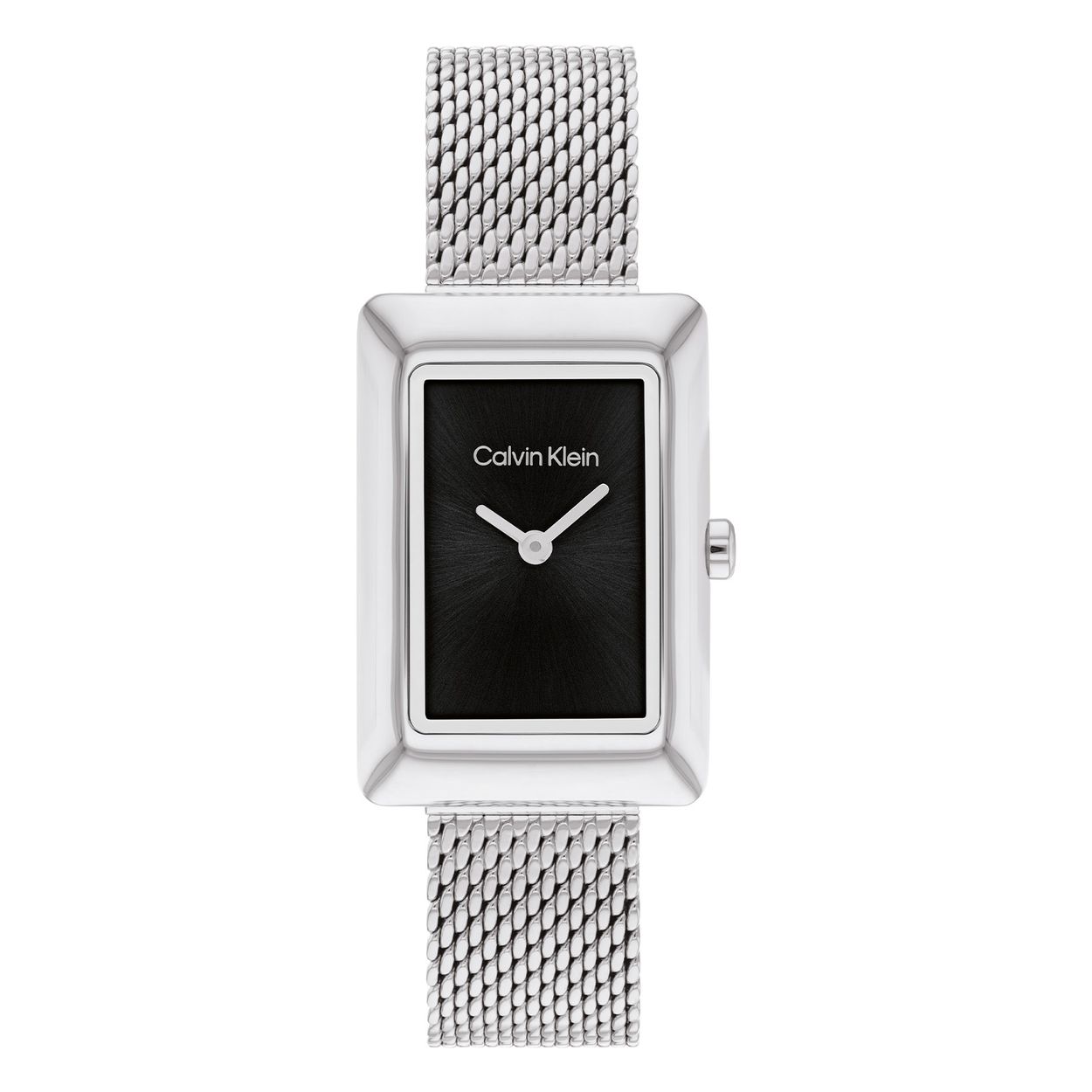 Calvin Klein CK25200399 Dames Staal Horloge 22,5mm 
Dit Calvin Klein dameshorloge met nr CK25200399 is een chique ontwerp. De zilverkleurige rechthoekige stalen kast heeft een fijne bolling in de rand, dit geeft het klokje een stijlvol uiterlijk. Op de zwarte sunray wijzerplaat zijn de fijne wijzers mooi zichtbaar en staat de naam Calvin Klein afgedrukt. Aan de gladde kast zit een zilverkleurige milanese band. Het sierlijke horloge heeft een mineraalglas, een doorsnee van 22,5mm en is 3 ATM.

OVER CALVIN KLEIN
Calvin Klein is een wereldwijd lifestylemerk dat gewaagde, vooruitstrevende idealen en een verleidelijke, vaak minimalistische, esthetiek nastreeft. Calvin Klein werd groot in de jaren 70 door haar mode- en merkjeans collecties. In de jaren 80 lanceerde Calvin Klein haar spraakmakende ondergoed dat uitdrukkelijk van logo âs voorzien was. Vanwege het grote succes is het merk ook succesvol uitgerold in Accessoires, Parfums, Home, Brillen, Golf, Horloges en Sieraden.
Sinds de oprichting in 1968 door Calvin Klein, heeft het merk haar reputatie opgebouwd als leider in de Amerikaanse mode, dankzij een cleane esthetiek en innovatieve ontwerpen. Calvin Klein wil haar publiek verleiden en inspireren door middel van provocerende beelden en opvallende ontwerpen die prikkelen. 

SPECIFICATIES:
- Mineraalglas
- Zilverkleurige stalen kast
- Zwarte sunray wijzerplaat 
- Zilverkleurige milanese band
- Rechthoekige kast, Ã 22,5mm
- 3 ATM
