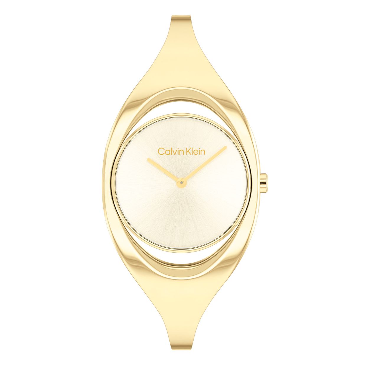 Calvin Klein CK25200422 Dames Staal Horloge 30mm 
Dit Calvin Klein dameshorloge met nr CK25200422 is een chique ontwerp. De stijlvolle goudkleurige ronde stalen kast heeft een opening in de rand, dit geeft het klokje een zwevend effect in de band. Op de goudkleurige sunray wijzerplaat zijn de fijne wijzers mooi zichtbaar en staat de naam Calvin Klein afgedrukt. Het bezondere aan dit model is een doorlopende goudkleurige bangle band. Het sierlijke horloge heeft een mineraalglas, een doorsnee van 30mm en is 3 ATM.

OVER CALVIN KLEIN
Calvin Klein is een wereldwijd lifestylemerk dat gewaagde, vooruitstrevende idealen en een verleidelijke, vaak minimalistische, esthetiek nastreeft. Calvin Klein werd groot in de jaren 70 door haar mode- en merkjeans collecties. In de jaren 80 lanceerde Calvin Klein haar spraakmakende ondergoed dat uitdrukkelijk van logo ’s voorzien was. Vanwege het grote succes is het merk ook succesvol uitgerold in Accessoires, Parfums, Home, Brillen, Golf, Horloges en Sieraden.
Sinds de oprichting in 1968 door Calvin Klein, heeft het merk haar reputatie opgebouwd als leider in de Amerikaanse mode, dankzij een cleane esthetiek en innovatieve ontwerpen. Calvin Klein wil haar publiek verleiden en inspireren door middel van provocerende beelden en opvallende ontwerpen die prikkelen. 

SPECIFICATIES:
- Mineraalglas
- Goudkleurige stalen kast
- Goudkleurige sunray wijzerplaat 
- Goudkleurige bangle band
- Ronde kastvorm, Ø 30mm
- 3 ATM