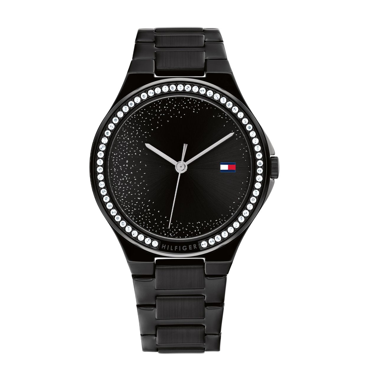Tommy Hilfiger TH1782644 Horloge Dames Staal 36mm
Dit specifieke horloge van Tommy Hilfiger uit de Juliette serie met artikelnr: TH1782644 is een chique horloge die zeker in je collectie past. Het stalen dameshorloge heeft een ronde zwarte kast met een bezel vol gezet met kristallen. Op de zwarte sunray wijzerplaat zijn kristallen snippers geplaatst voor een extra feestelijk uiterlijk. De zwarte schakelband is op lengte verstelbaar en heeft een vouwsluiting. Het horloge heeft een mineraalglas, een doorsnee van 36mm en is 3ATM.  

Het merk:
Sinds de lancering van het merk in 1985 is Tommy Hilfiger wereldwijd bekend geworden als pionier van de klassieke Amerikaanse coole stijl. Geïnspireerd door de iconische popcultuur en het Amerikaanse erfgoed. De dames en herencollectie van dit seizoen bestaan uit minimalistische silhouetten en rustieke lederen details. De herenhorlogecollectie biedt iconische uurwerken met roestvrijstalen, lederen en siliconen banden.

Specificaties:
- Mineraalglas
- Ronde kast 36mm
- Zwarte horlogekast
- Zwarte wijzerplaat
- Zwarte schakelband
- Kristallen 
- 3ATM