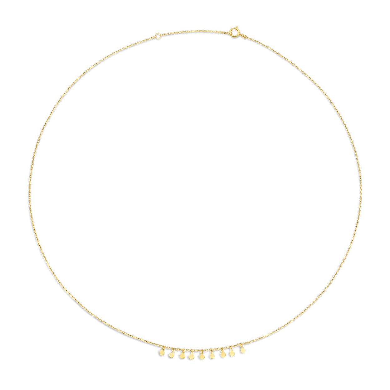 London Eye Necklace
Round and round we go met deze 14K gouden London Eye Neclace! Een fijne gouden ketting met in het midden meerdere hangers van platte ronde plaatjes, die vrolijk heen en weer bungelen. Mooi te combineren met de armband en andere sieraden van Jackie voor een trendy look!

Treasures of London 
Londen is de stad van biscuits and tea, rode dubbeldekkers en telefooncellen, zwarte taxi’s en natuurlijk de iconische bezienswaardigheden zoals Big Ben, Tower Bridge en Buckingham Palace. De bruisende metropool aan de oevers van de Theems is de inspiratie geweest voor Jackie’s nieuwste 14 karaat gouden sieradencollectie. Tijdens haar reis naar London heeft Jackie genoten van geschiedenis, cultuur en tradities. Dit vind je terug in de nieuwe collectie ‘Treasures of London’!  

Specificaties
- Ketting
- Materiaal: 14 Karaat - Geelgoud - 585
- Lengte verstelbaar: 42/45cm
- Artikelnummer: JKN23.352