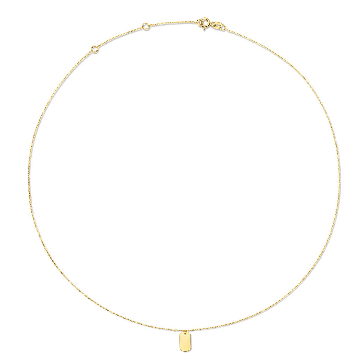 Initial Necklace
Say what you want met deze 14K gouden Initial Neclace. Een fijne gouden schakelketting met een rechthoekige plaathanger waarop je kan graveren wat voor jou speciaal is. Mooi te combineren met andere sieraden van Jackie voor een trendy look!

Treasures of London
Londen is de stad van biscuits and tea, rode dubbeldekkers en telefooncellen, zwarte taxi’s en natuurlijk de iconische bezienswaardigheden zoals Big Ben, Tower Bridge en Buckingham Palace. De bruisende metropool aan de oevers van de Theems is de inspiratie geweest voor Jackie’s nieuwste 14 karaat gouden sieradencollectie. Tijdens haar reis naar London heeft Jackie genoten van geschiedenis, cultuur en tradities. Dit vind je terug in de nieuwe collectie ‘Treasures of London’!
 
Specificaties
- Ketting
- Materiaal: 14 Karaat - Geelgoud - 585
- Lengte verstelbaar: 40-42,5-50cm
- Artikelnummer: JKN23.354