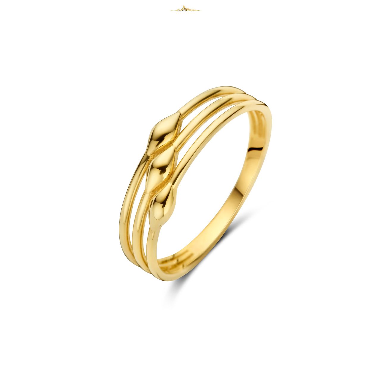White Lady Ring 
Verbintenis alom met deze 14K gouden White Lady Ring. De ring is opengewerkt met 3 fijne banden. Het sierlijke effect bovenop de ring komt door de 3 gouden druppelvormige accenten. Mooi te combineren met de andere sieraden van Jackie voor een trendy look!

Treasures of London
Londen is de stad van biscuits and tea, rode dubbeldekkers en telefooncellen, zwarte taxi’s en natuurlijk de iconische bezienswaardigheden zoals Big Ben, Tower Bridge en Buckingham Palace. De bruisende metropool aan de oevers van de Theems is de inspiratie geweest voor Jackie’s nieuwste 14 karaat gouden sieradencollectie. Tijdens haar reis naar London heeft Jackie genoten van geschiedenis, cultuur en tradities. Dit vind je terug in de nieuwe collectie ‘Treasures of London’! 

Specificaties
- Ring maat 54
- Materiaal: 14 Karaat - Geelgoud - 585
- Fantasie vorm 5mm
- Artikelnummer: JKR23.306