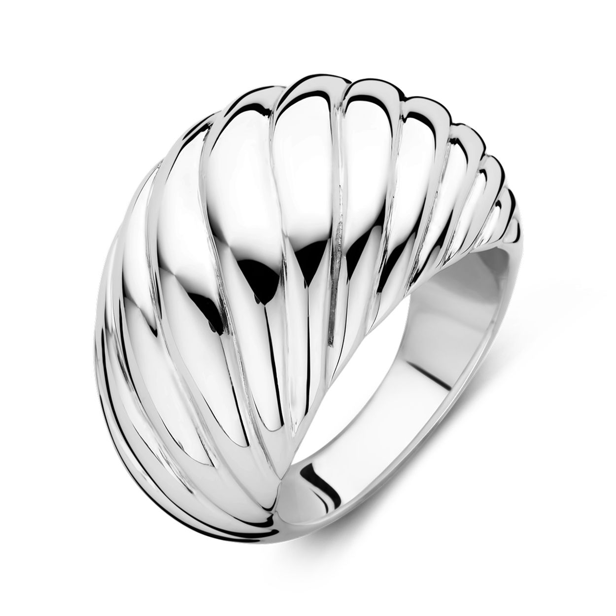 Gerhodineerd 925 zilveren ring met een breedte van 15.5mm.