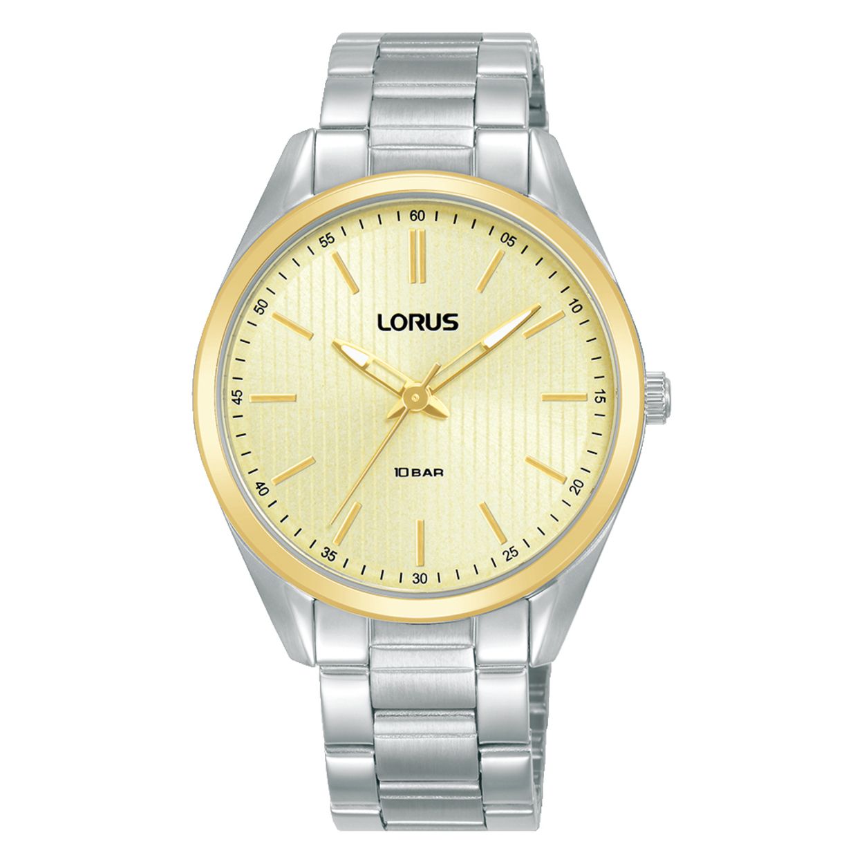 Dit is een dameshorloge van het merk Lorus. Het is een analoog horloge gemaakt van staal. De diameter van de kast is 34 mm en de kast is 9 mm dik.
De verdere specificaties van het horloge zijn als volgt:
Kastvorm: rond
Kastkleur: zilverkleurig
Kastmateriaal: staal
Bandbreedte: 16 mm
Bandlengte: 229 mm
Sluiting: vouwsluiting met drukker
Wijzerplaatkleur: champagne
Glassoort: hardlex mineraal glas
Waterdichtheid: 10 ATM
Techniek: quartz
