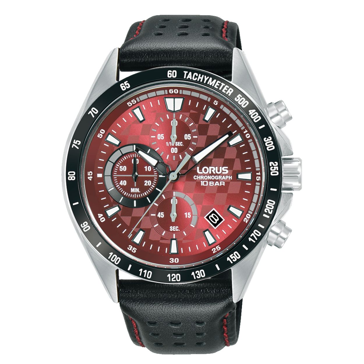 Dit is een herenhorloge van het merk Lorus. Het is een chronograaf horloge gemaakt van staal. De diameter van de kast is 43.5 mm en de kast is 11.4 mm dik.
De verdere specificaties van het horloge zijn als volgt:
Kastvorm: rond
Kastkleur: zilverkleurig
Kastmateriaal: staal
Bandbreedte: 22 mm
Bandlengte: 283.5 mm
Sluiting: gesp
Wijzerplaatkleur: rood
Glassoort: hardlex mineraal glas
Waterdichtheid: 10 ATM
Techniek: quartz