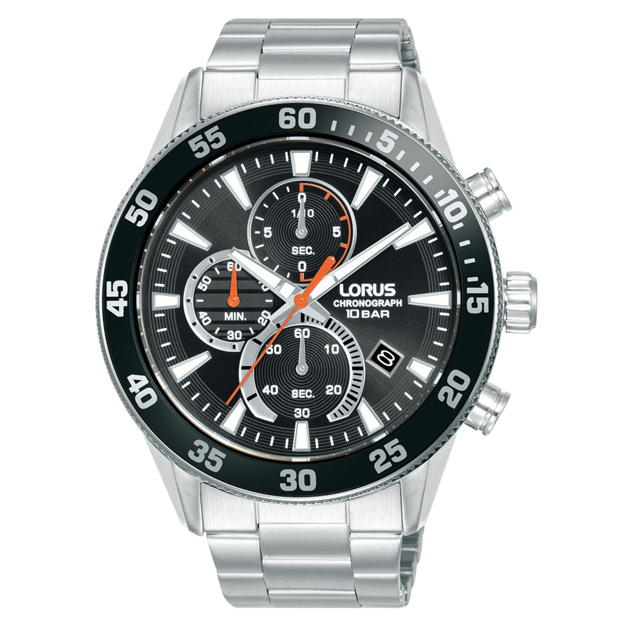 Dit is een herenhorloge van het merk Lorus. Het is een chronograaf horloge gemaakt van staal. De diameter van de kast is 45 mm en de kast is 11.9 mm dik.
De verdere specificaties van het horloge zijn als volgt:
Kastvorm: rond
Kastkleur: zilverkleurig
Kastmateriaal: staal
Bandbreedte: 22 mm
Bandlengte: 275 mm
Sluiting: vouwsluiting
Wijzerplaatkleur: zwart
Glassoort: hardlex mineraal glas
Waterdichtheid: 10 ATM
Techniek: quartz