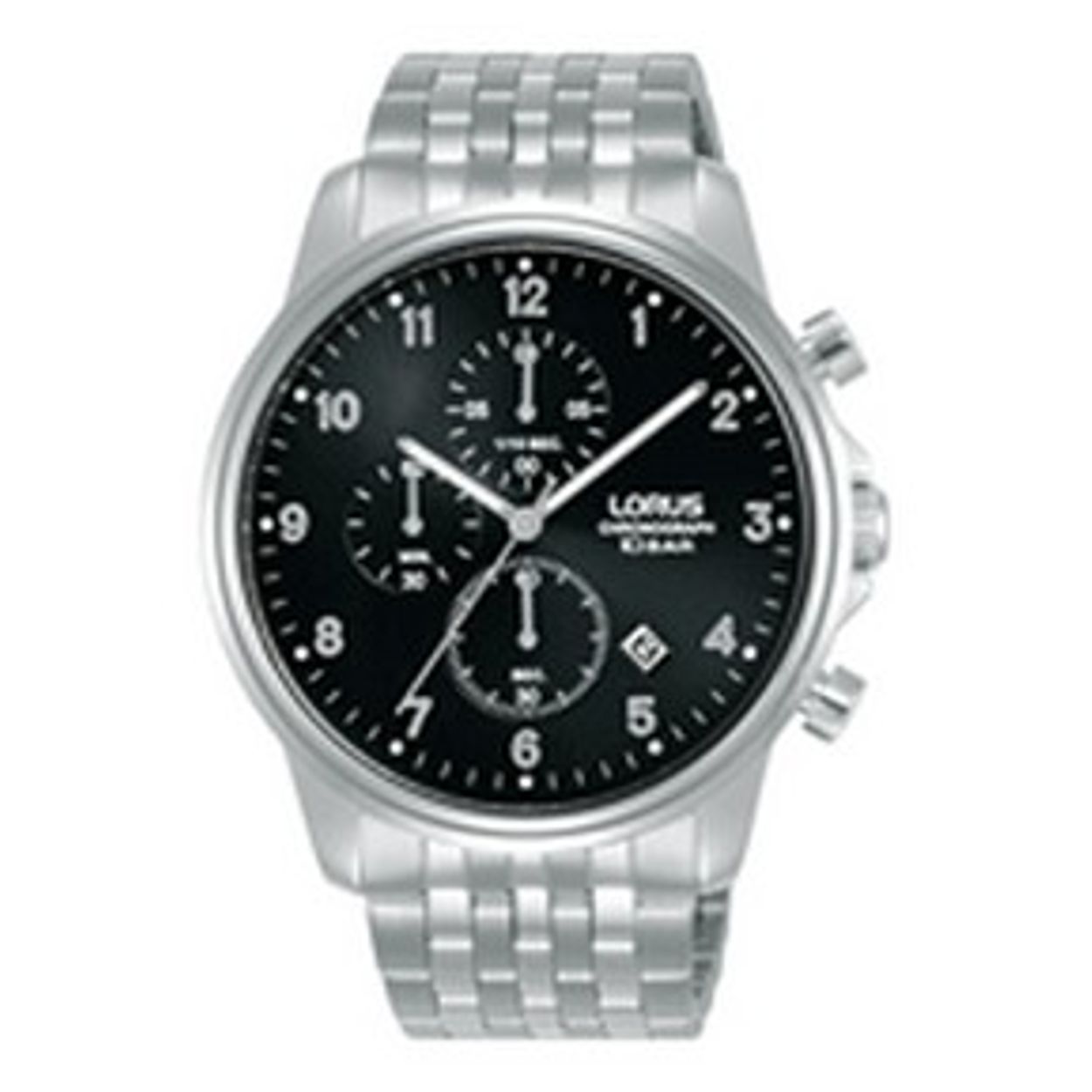 Dit is een herenhorloge van het merk Lorus. Het is een chronograaf horloge gemaakt van staal. De diameter van de kast is 43 mm en de kast is 11.4 mm dik.
De verdere specificaties van het horloge zijn als volgt:
Kastvorm: rond
Kastkleur: zilverkleurig
Kastmateriaal: staal
Bandbreedte: 22 mm
Bandlengte: 263 mm
Sluiting: vouwsluiting met drukker
Wijzerplaatkleur: zwart
Glassoort: hardlex mineraal glas
Waterdichtheid: 10 ATM
Techniek: quartz