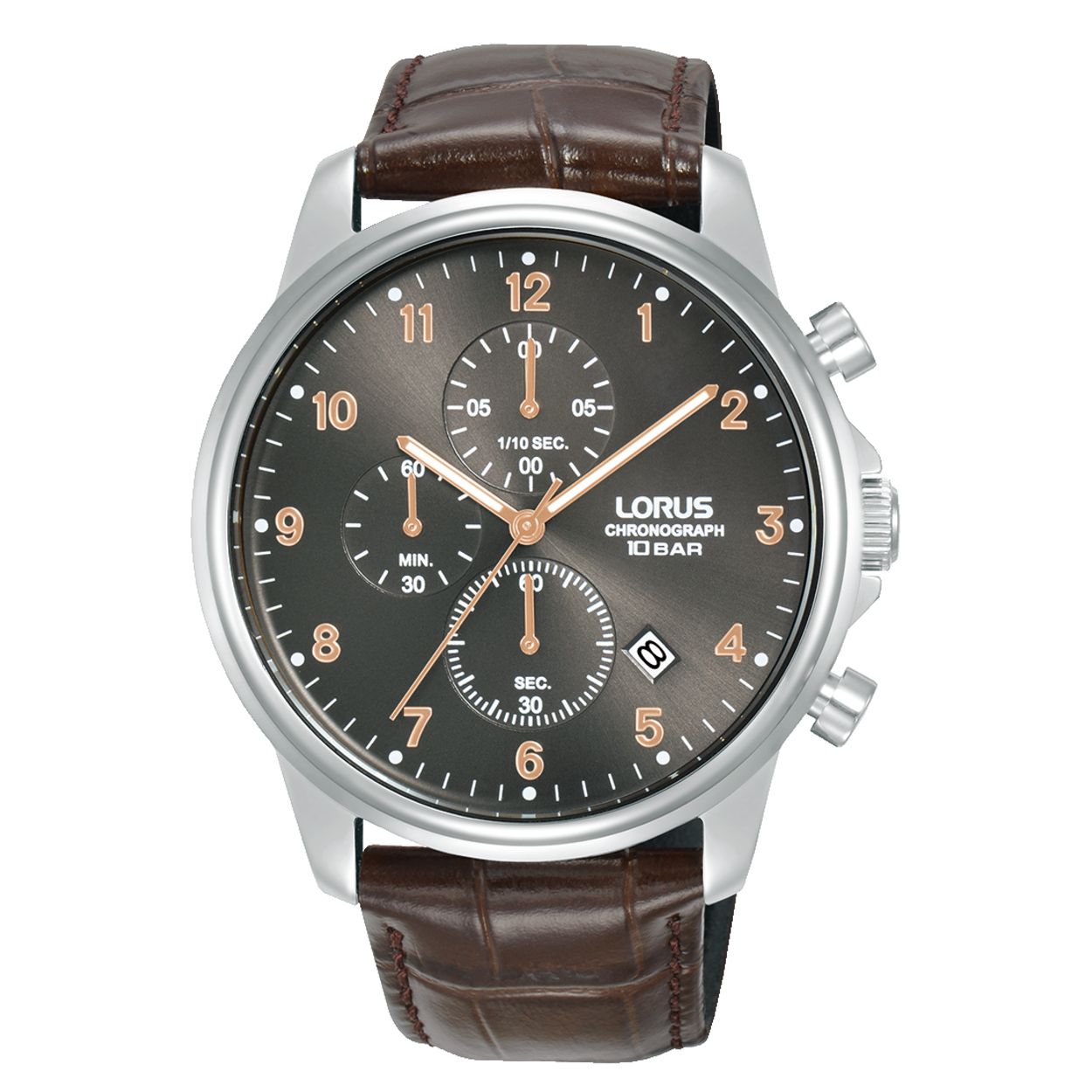 Dit is een herenhorloge van het merk Lorus. Het is een chronograaf horloge gemaakt van staal. De diameter van de kast is 43 mm en de kast is 11.4 mm dik.
De verdere specificaties van het horloge zijn als volgt:
Kastvorm: rond
Kastkleur: zilverkleurig
Kastmateriaal: staal
Bandbreedte: 22 mm
Bandlengte: 273 mm
Sluiting: gesp
Wijzerplaatkleur: grijs
Glassoort: hardlex mineraal glas
Waterdichtheid: 10 ATM
Techniek: quartz