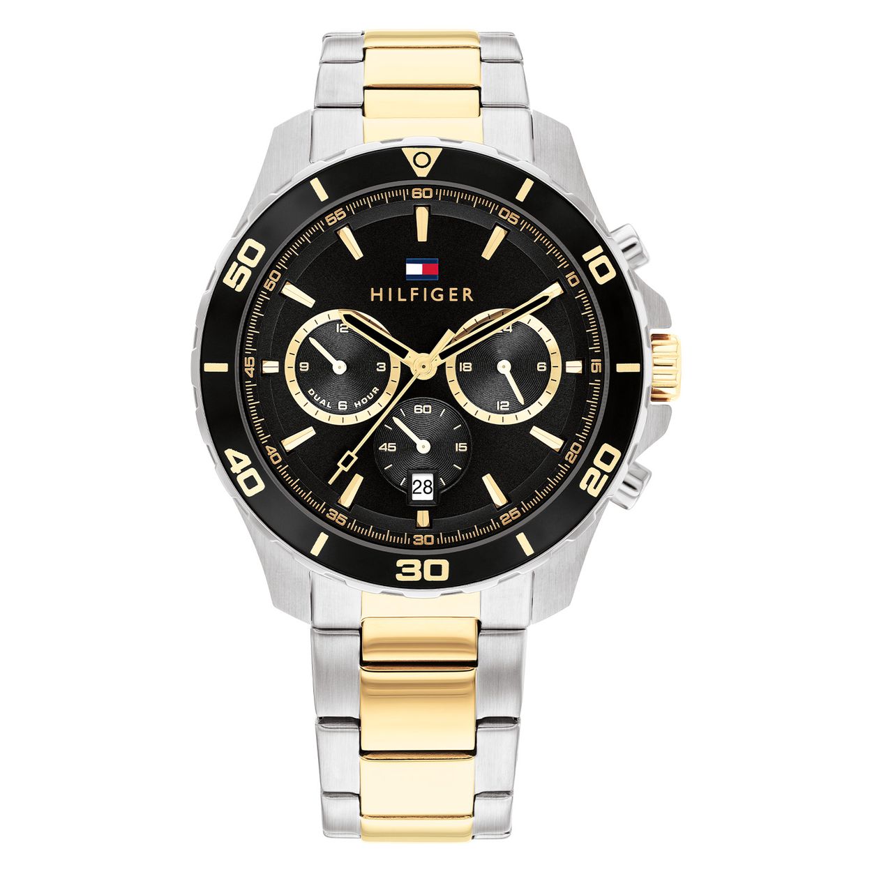 Tommy Hilfiger TH1792095 Horloge Heren Staal 43mm
Dit specifieke horloge van Tommy Hilfiger uit de Jordan serie met artikelnr: TH1792095 is een sportief horloge die zeker in je collectie past. Het stalen herenhorloge heeft een ronde zilverkleurige kast met een zwarte bewerkte bezel. Op de zwarte wijzerplaat zijn de datum,- seconde en 24-uursaanduiding extra benadrukt. De wijzers hebben een lumibrite vulling en vallen daardoor goed op. Aan het stoere horloge zit een bicolor schakelband. Verder heeft het een mineraalglas, een doorsnee van 43mm en is 5ATM.  

Het merk:
Sinds de lancering van het merk in 1985 is Tommy Hilfiger wereldwijd bekend geworden als pionier van de klassieke Amerikaanse coole stijl. Geïnspireerd door de iconische popcultuur en het Amerikaanse erfgoed. De dames en herencollectie van dit seizoen bestaan uit minimalistische silhouetten en rustieke lederen details. De herenhorlogecollectie biedt iconische uurwerken met roestvrijstalen, lederen en siliconen banden.

Specificaties:
- Mineraalglas
- Ronde kast 43mm
- Zilverkleurige horlogekast
- Zwarte wijzerplaat
- Bicolor schakelband
- 5ATM