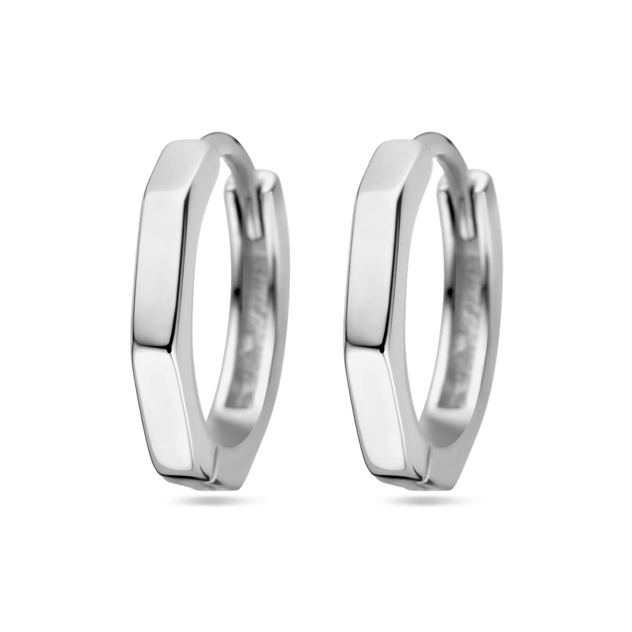 Gerhodineerd 925 zilveren klapoorringen met een afmeting van 12x2.0mm.