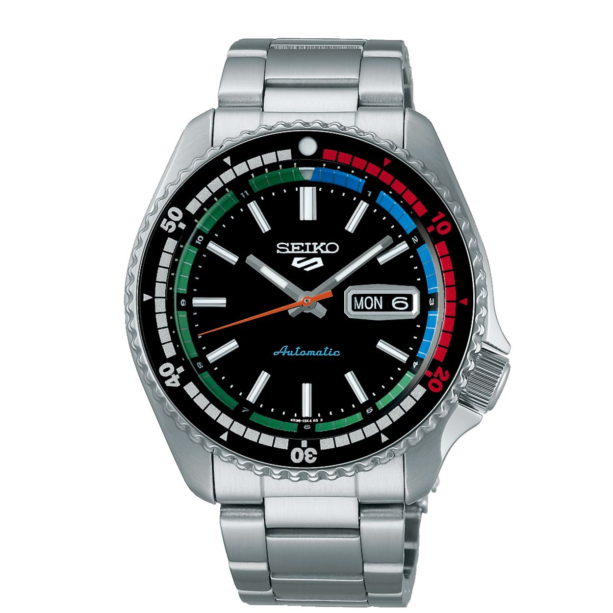 Dit is een herenhorloge van het merk Seiko. Het is een analoog horloge gemaakt van staal. De diameter van de kast is 42.5 mm en de kast is 13.4 mm dik.
De verdere specificaties van het horloge zijn als volgt:
Kastvorm: rond
Kastkleur: zilverkleurig
Kastmateriaal: staal
Bandbreedte: 22 mm
Bandlengte: 267.5 mm
Sluiting: vouwsluiting met veiligheidsklepje en drukker
Wijzerplaatkleur: zwart
Glassoort: hardlex mineraal glas
Waterdichtheid: 10 ATM
Techniek: automaat