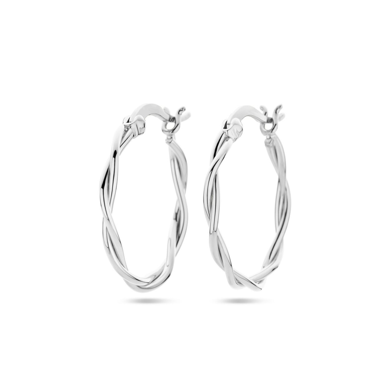 Gerhodineerd 925 zilveren oorringen met een gedraaide buis van 2mm.