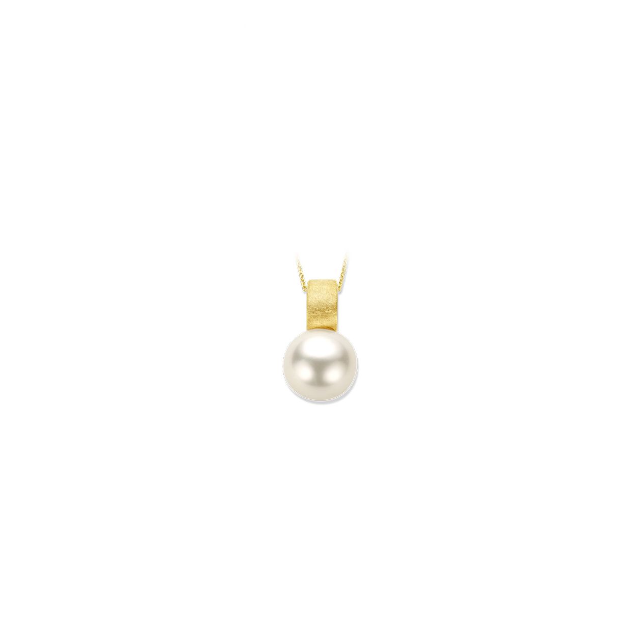 14k Geelgouden hanger uitgevoerd met een zoetwaterparel. De hanger heeft een hoogte van 17mm. De parel heeft een diameter van 10mm.