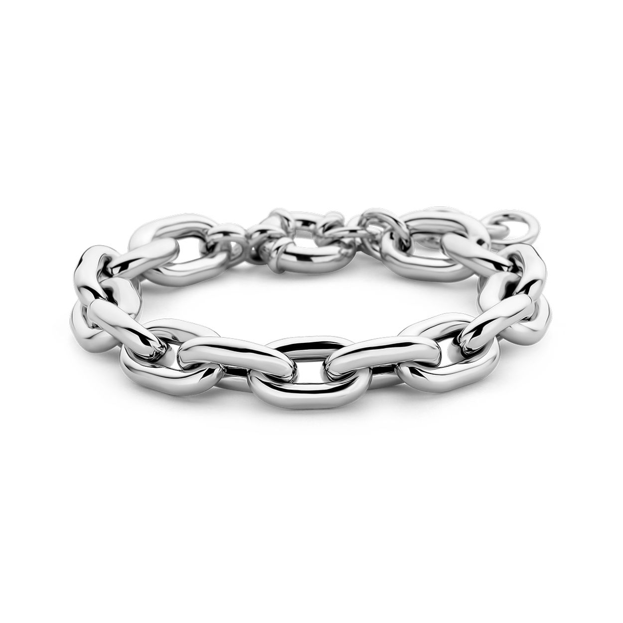 Gerhodineerd 925 zilveren armband uitgevoerd met een groot springslot. De armband heeft een draaglengte van 17cm en een extensie van 3cm. De schakelbreedte is 10.6mm.