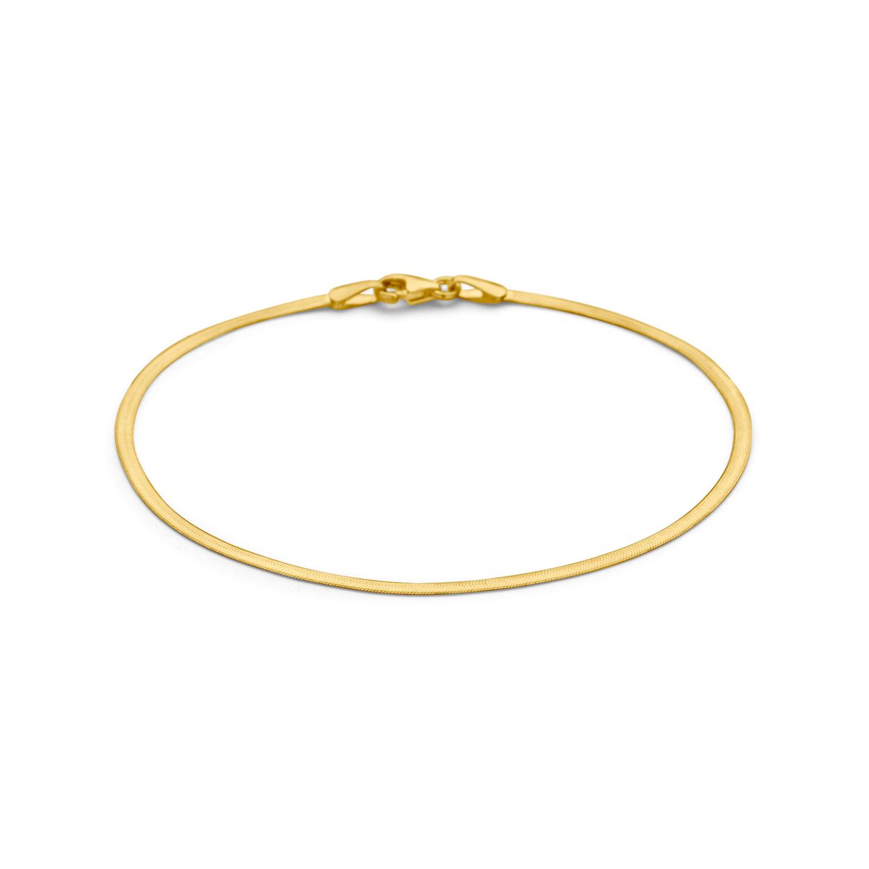 14k Geelgouden armband met een schakelbreedte van 1.8mm. Uitgevoerd met een karabijn sluiting.