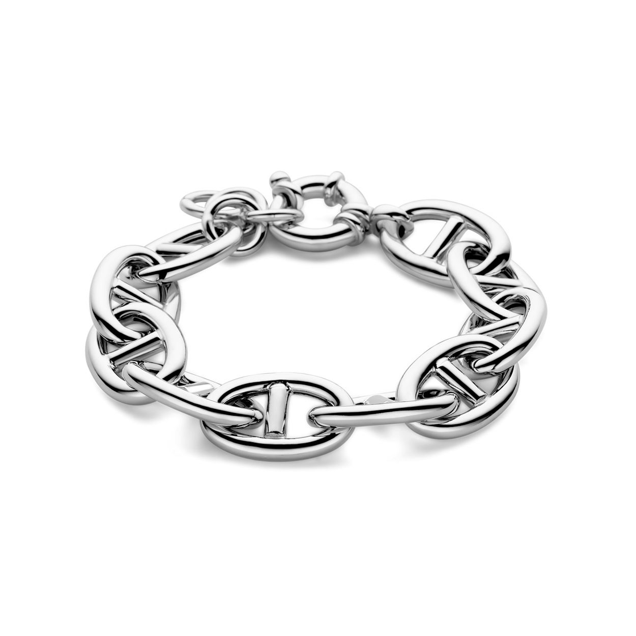 Gerhodineerd 925 zilveren armband met een draaglengte van 20cm en 2.5cm extensie. De schakelbreedte van 15.5mm.