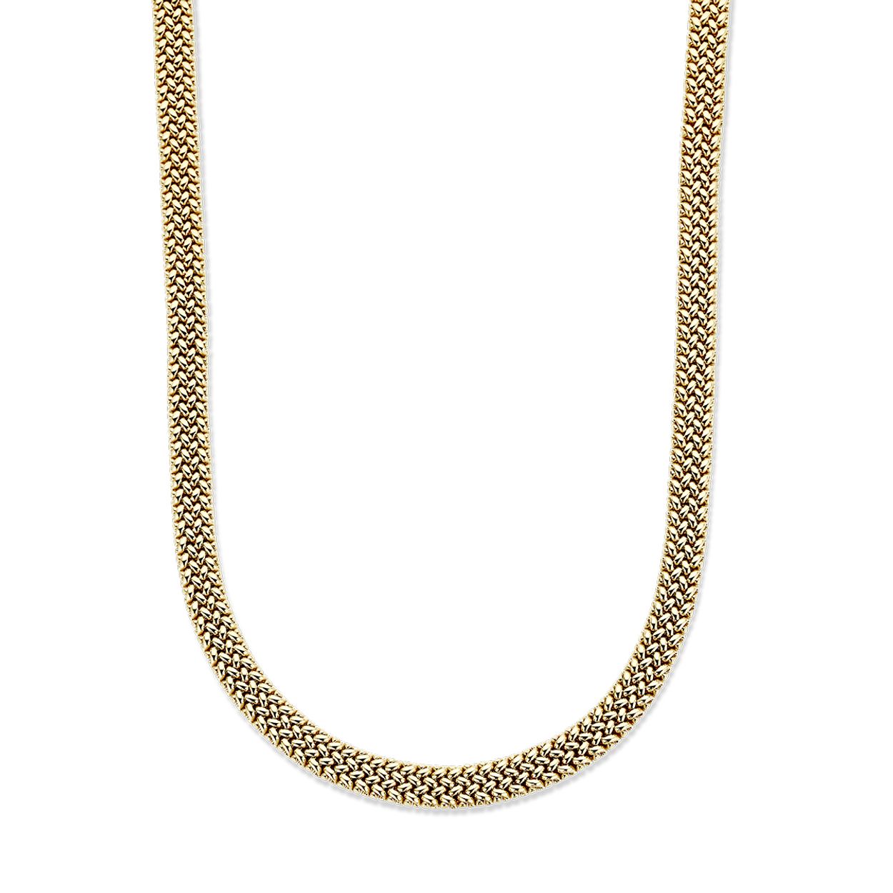 Geelgouden schakelcollier 45Cm, 7.5MM