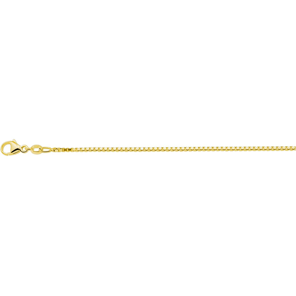 zilveren collier, verguld venetiaan 1,3mm 50cm