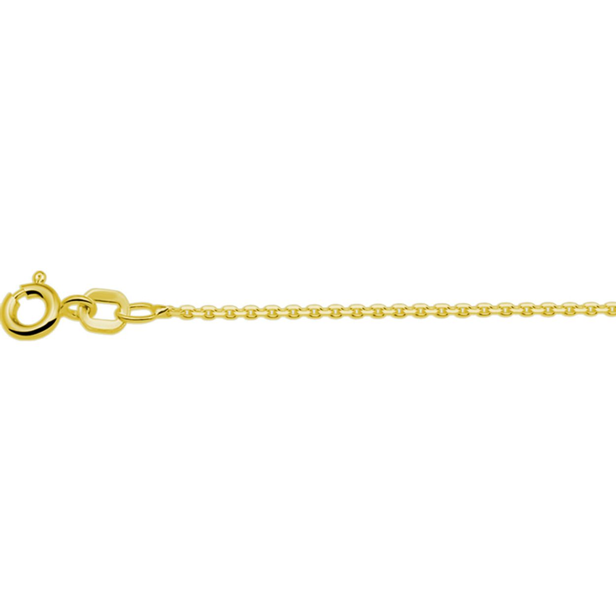 Geelgoud op 925 zilveren anker collier met een schakelbreedte van 1.1mm. Geen garantie op plating.