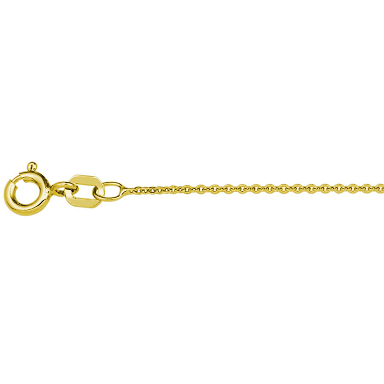 Geelgoud op 925 zilveren anker plat collier met een schakelbreedte van 1.2mm. Geen garantie op plating.