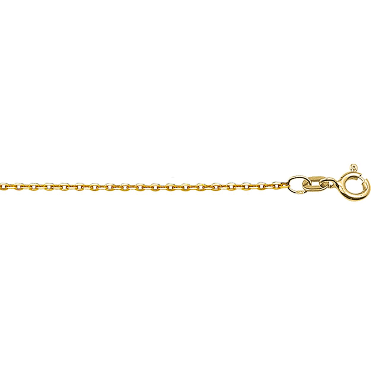 14k Geelgouden lengteartikel met 3 draaglengtes. De schakelbreedte is 1.2mm.