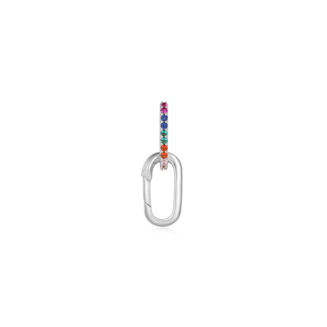 Productbeschrijving 
Voeg bedels toe aan je halskettingen, armbanden of oorbellen met een sprankelend vleugje kleur. Deze prachtige regenboog bedelconnector is gemaakt van 925 sterling zilver met rhodium plating. Bevestig het verbindingsstuk aan een ketting, armband of oorbel naar keuze en klik je bedels erop voor het perfecte persoonlijke detail. Het verbindingsstuk kan ook worden gebruikt om kettingen of armbanden te verlengen en andere schakelkettingen toe te voegen. Dit sieraad is afgewerkt met een rij gekleurde zirkonia steentjes, geÃ¯nspireerd op het levendige Pop Art tijdperk.

Het Merk
GeÃ¯nspireerd door de laatste fashion trends is Ania Haie het toonaangevende sieradenmerk voor hoogkwalitatieve maar ook betaalbare zilveren sieraden, zonder op de kwaliteit in te leveren. Iedere collectie is gebaseerd op de laatste catwalktrends, waardoor Ania Haie snel tot hÃ©t sieradenmerk voor stijlbewuste consumenten is verkozen. Elk sieraad wordt ontworpen om te combineren met andere sieraden waardoor je je eigen look kunt creÃ«ren. Maar ook zijn Ania Haie sieraden opvallend genoeg om op zichzelf te dragen.

How It All Started
Met een passie voor kwalitatieve sieraden met stijl Ã©n het besef dat de mode bewuste vrouw niet wil inleveren op kwaliteit is Ania Haie geboren. De Ania Haie oprichters zagen later dat de moderne vrouw van vandaag graag sieraden combineert en layered om haar individualiteit te omarmen, de kans werd aangegrepen en de droom werd werkelijkheid.

Volg ons ook op social media
Wil jij op de hoogte blijven van nieuwe collecties, toffe combinaties en de laatste sieraden trends? Hou ons dan ook in de gaten op social media. Daarnaast inspireren wij jou dagelijks met verschillende looks en mix & match combinaties! Deel gerust jouw eigen unieke Ania Haie look door de hashtag #aniahaiexme te gebruiken. Wie weet wordt jouw look gerepost op Ã©Ã©n van onze kanalen!
Je kunt ons volgen op Facebook en Instagram.