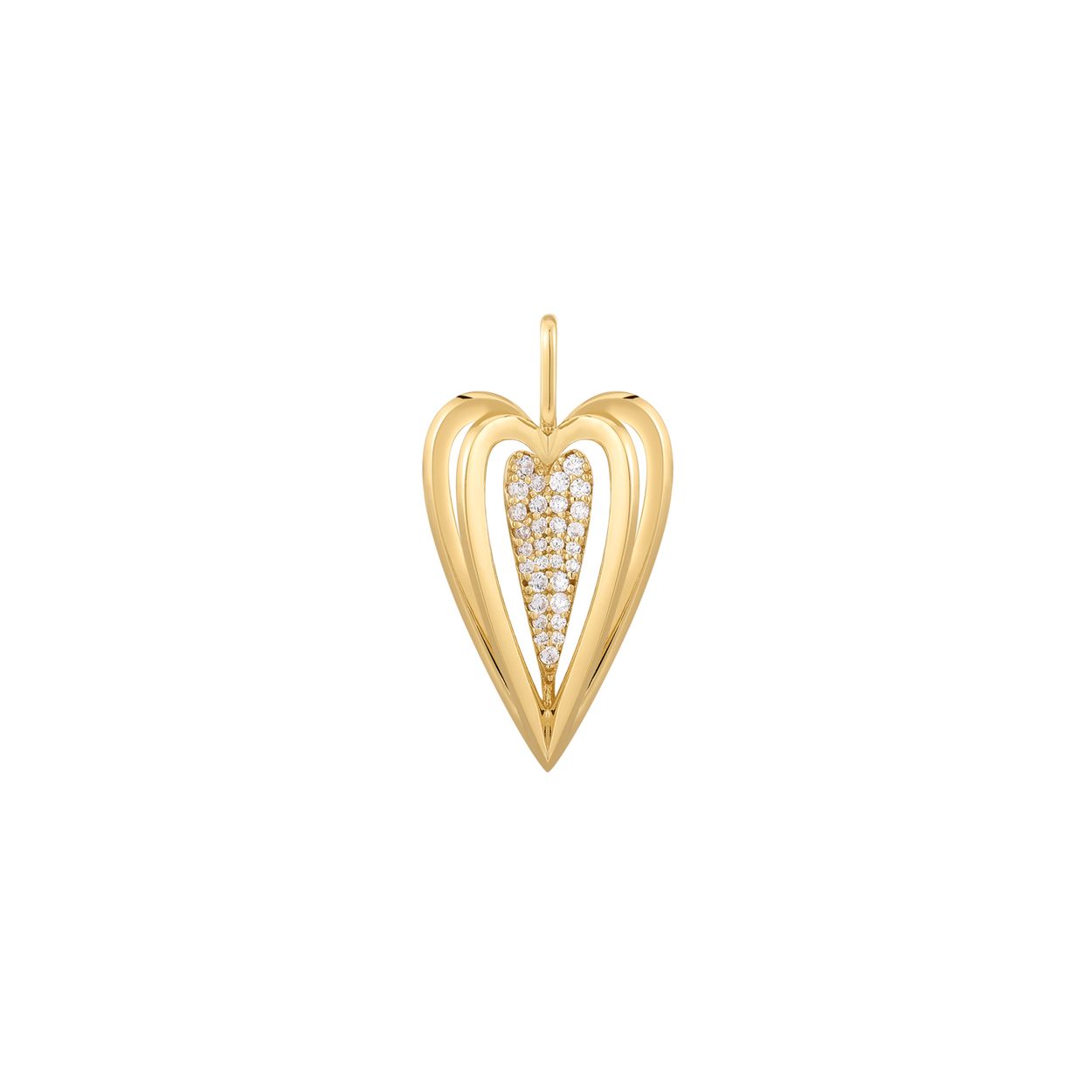 Productbeschrijving 
Geef je ketting een upgrade met deze multidemensionale hartvormige bedel. De bedel bevat sprankelende zirkonia stenen en is gemaakt van 925 sterling zilver met 14 karaat gouden plating. Bevestig je bedel eenvoudig aan een kettng, armband of connector.

Het Merk
GeÃ¯nspireerd door de laatste fashion trends is Ania Haie het toonaangevende sieradenmerk voor hoogkwalitatieve maar ook betaalbare zilveren sieraden, zonder op de kwaliteit in te leveren. Iedere collectie is gebaseerd op de laatste catwalktrends, waardoor Ania Haie snel tot hÃ©t sieradenmerk voor stijlbewuste consumenten is verkozen. Elk sieraad wordt ontworpen om te combineren met andere sieraden waardoor je je eigen look kunt creÃ«ren. Maar ook zijn Ania Haie sieraden opvallend genoeg om op zichzelf te dragen.

How It All Started
Met een passie voor kwalitatieve sieraden met stijl Ã©n het besef dat de mode bewuste vrouw niet wil inleveren op kwaliteit is Ania Haie geboren. De Ania Haie oprichters zagen later dat de moderne vrouw van vandaag graag sieraden combineert en layered om haar individualiteit te omarmen, de kans werd aangegrepen en de droom werd werkelijkheid.

Volg ons ook op social media
Wil jij op de hoogte blijven van nieuwe collecties, toffe combinaties en de laatste sieraden trends? Hou ons dan ook in de gaten op social media. Daarnaast inspireren wij jou dagelijks met verschillende looks en mix & match combinaties! Deel gerust jouw eigen unieke Ania Haie look door de hashtag #aniahaiexme te gebruiken. Wie weet wordt jouw look gerepost op Ã©Ã©n van onze kanalen!
Je kunt ons volgen op Facebook en Instagram.