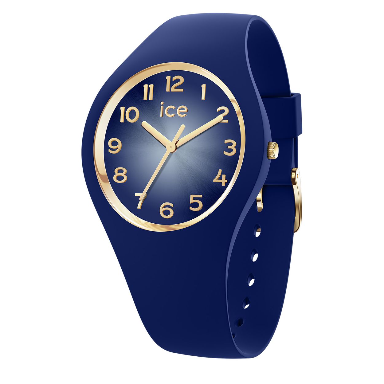 Dit is een dameshorloge van het merk Ice-Watch uit de serie ICE glam secret. Met een horlogekast gemaakt van siliconen en een blauwe band van siliconen.