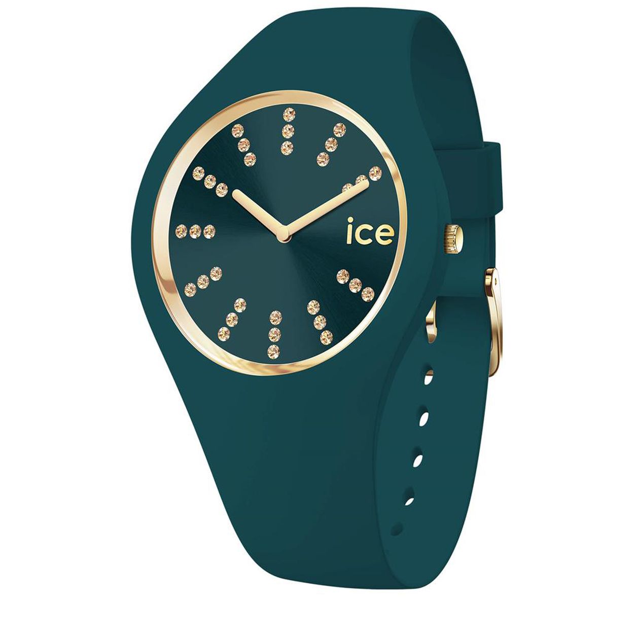 Dit is een dameshorloge van het merk Ice-Watch uit de serie ICE cosmos. Met een horlogekast gemaakt van siliconen en een groene band van siliconen.