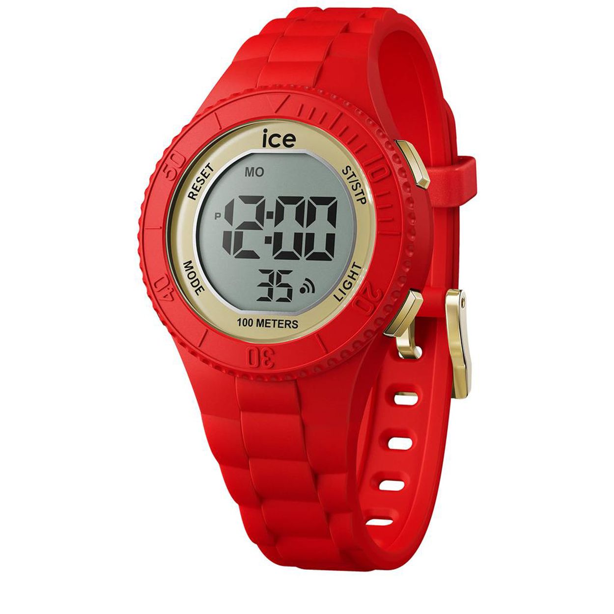 Dit is een horloge van het merk Ice-Watch uit de serie ICE digit. Met een horlogekast gemaakt van kunststof en een rode band van kunststof.